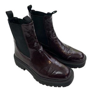 Sam Edelman Women's Laguna Boots Burgundy Waterproof Leather Size 6 Chelsea EUC